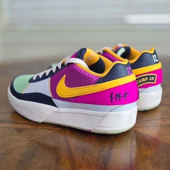 Nike Ja 1 "Summer Camp Ja" Basketball Shoes White Purple Women's Size 8 Patches - Picture 6 of 13